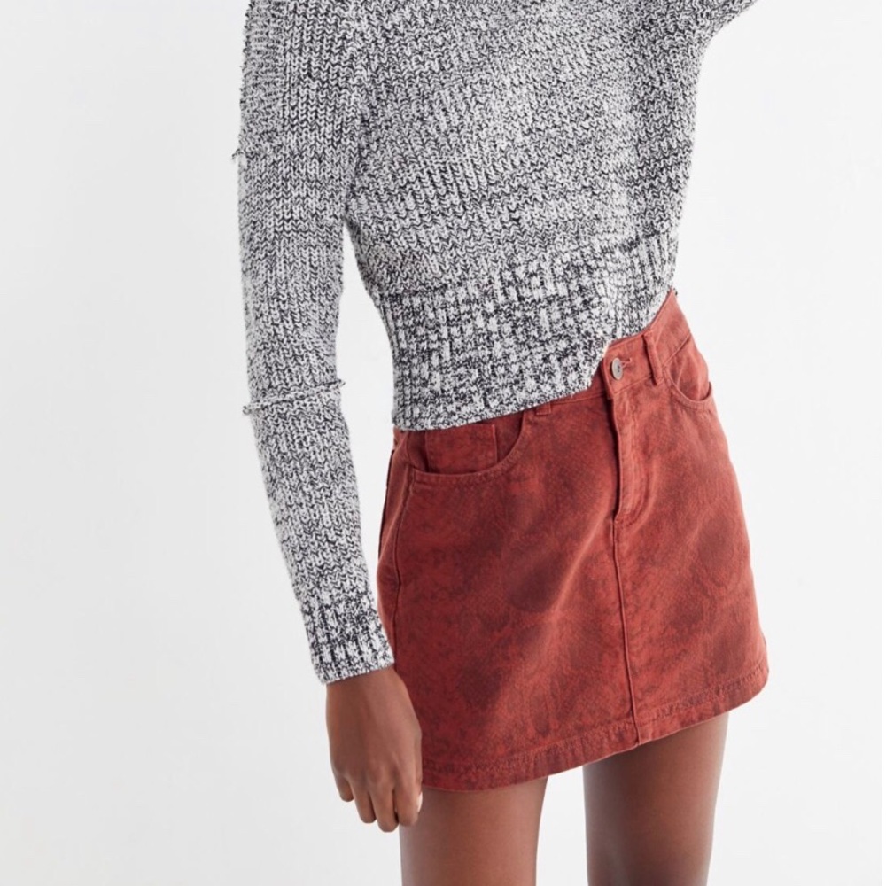 UO Overdyed Snake Skin Print Mini Skirt